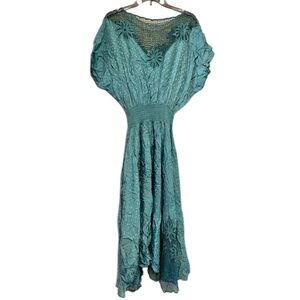 Vintage Teal Lace Boho Dress